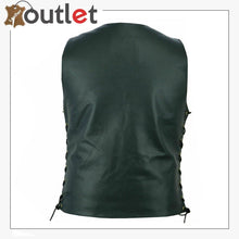 Laden Sie das Bild in den Galerie-Viewer, Men Black Genuine Leather Vest