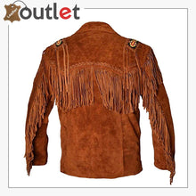 Load image into Gallery viewer, Men Wastern Leather Jacket and Fringe Beaded Coat