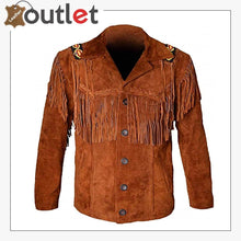 Load image into Gallery viewer, Men Wastern Leather Jacket and Fringe Beaded Coat