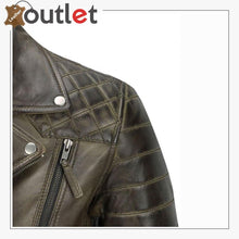 Laden Sie das Bild in den Galerie-Viewer, Men's Brown Sheep Leather Vintage Style Biker Fashion Casual Leather Jacket - Leather Outlet