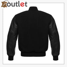 Laden Sie das Bild in den Galerie-Viewer, Men's Leather Letterman Baseball Bomber Varsity Jacket - Leather Outlet