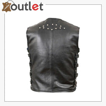 Load image into Gallery viewer, Men's Genuine Cow Leather Heavy Buckled Rocker Biker Motorcycle Vest