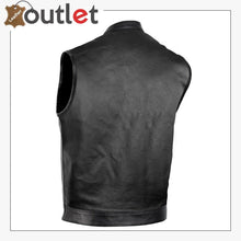 Laden Sie das Bild in den Galerie-Viewer, Mens Black Classic Leather Vest