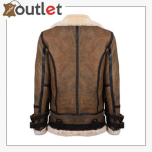 Load image into Gallery viewer, Mens Brown Vintage Pilot B3 Sheepskin Flying Leather Jacket - Leather Outlet