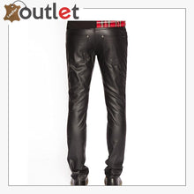 Laden Sie das Bild in den Galerie-Viewer, Mens Real Quality Leather Trouser Pants