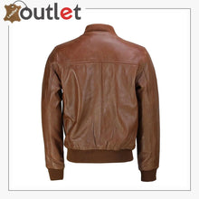 Laden Sie das Bild in den Galerie-Viewer, Mens Tan Soft Real Leather Smart Casual Vintage Bomber Biker Style Jacket - Leather Outlet