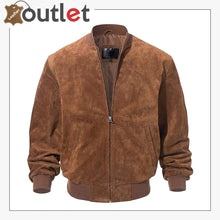 Load image into Gallery viewer, Mens Vintage Leather Baseball Bomber Jacket