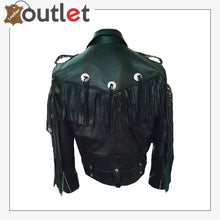 Laden Sie das Bild in den Galerie-Viewer, Mens Western Genuine Leather Cowboy Biker Fringed Jacket