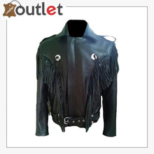 Laden Sie das Bild in den Galerie-Viewer, Mens Western Genuine Leather Cowboy Biker Fringed Jacket