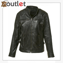 Laden Sie das Bild in den Galerie-Viewer, Handmade Biker Style Mens Leather Jacket - Leather Outlet