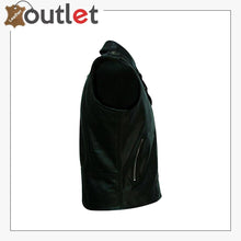 Laden Sie das Bild in den Galerie-Viewer, Motorcycle Mens Genuine Leather Biker Vest