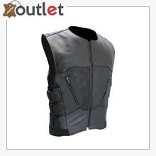 Laden Sie das Bild in den Galerie-Viewer, Mens Genuine Leather Cut SWAT Style Biker Vest