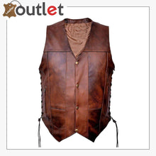 Laden Sie das Bild in den Galerie-Viewer, Motorcycle Biker Pure Rider Leather Vest - Leather Outlet