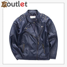Laden Sie das Bild in den Galerie-Viewer, New Simple Studded Leather jacket For Men