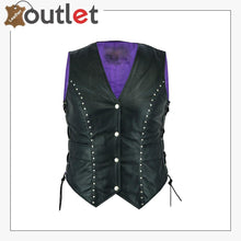 Load image into Gallery viewer, New Style Motorcycle Biker Ladies Women Leather Vest Waistcoat