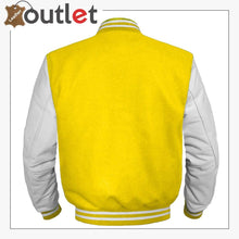 Laden Sie das Bild in den Galerie-Viewer, Original American Varsity White Leather jacket For Women