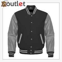 Laden Sie das Bild in den Galerie-Viewer, Premium Quality Letterman Baseball School College Bomber Leather Varsity Jacket - Leather Outlet