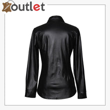 Laden Sie das Bild in den Galerie-Viewer, Real Black Leather Shirts For Women