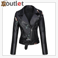 Laden Sie das Bild in den Galerie-Viewer, Real Black Leather studded jacket For Women