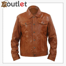 Laden Sie das Bild in den Galerie-Viewer, Real Brown Leather Shirt For Women