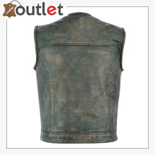 Laden Sie das Bild in den Galerie-Viewer, Real Motorbiker Leather Vest For Men