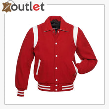 Laden Sie das Bild in den Galerie-Viewer, Red Original Leather Varsity Letterman Jackets