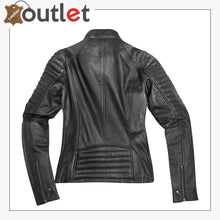 Laden Sie das Bild in den Galerie-Viewer, Shona Ladies Motorcycle Leather Jacket for Womens