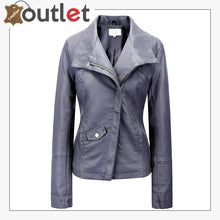 Laden Sie das Bild in den Galerie-Viewer, Signature Bow Hoodie Leather Bomber Jacket For Women