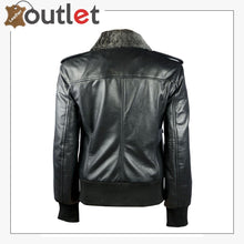 Laden Sie das Bild in den Galerie-Viewer, Sundance Shearling Black Bomber Womens Leather Jacket - Leather Outlet