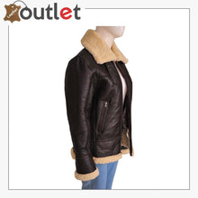 Laden Sie das Bild in den Galerie-Viewer, Women B3 Bomber Shearling Aviator Jacket