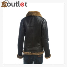 Laden Sie das Bild in den Galerie-Viewer, Women B3 Bomber Shearling Leather Jacket