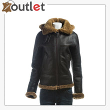 Laden Sie das Bild in den Galerie-Viewer, Women B3 Bomber Shearling Leather Jacket