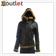 Laden Sie das Bild in den Galerie-Viewer, Women B3 Bomber Shearling Leather Jacket