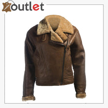 Laden Sie das Bild in den Galerie-Viewer, Women Brown Shearling Leather Jacket