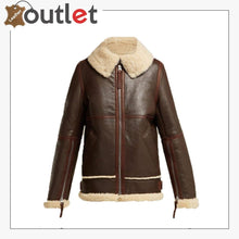 Laden Sie das Bild in den Galerie-Viewer, Women Coffee Brown Shearling Leather Jacket