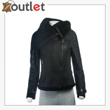 Laden Sie das Bild in den Galerie-Viewer, Women Sheepskin Oversized Collar Jacket