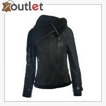 Laden Sie das Bild in den Galerie-Viewer, Women Sheepskin Oversized Collar Jacket