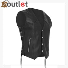 Laden Sie das Bild in den Galerie-Viewer, Waistcoat Motorcycle Motorbike Leather Vest - Leather Outlet