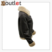 Laden Sie das Bild in den Galerie-Viewer, Women's Brown B3 WW2 Ginger Real Thick Sheepskin Leather Flying Jacket - Leather Outlet