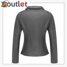 Laden Sie das Bild in den Galerie-Viewer, Womens Studded Leather Moto Biker Jacket