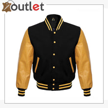 Load image into Gallery viewer, Wool Blend Baseball Leather Varsity jacket - Leather Outlet