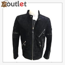 Laden Sie das Bild in den Galerie-Viewer, Black Suede Leather Jacket Leather Outlet