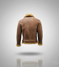 Laden Sie das Bild in den Galerie-Viewer, Arktische Expeditions-Lederbomberjacke – Pilotenmantel aus Lammfell
