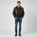 Men’s Leather Trench Coat – Mid-Length Winter Jacket