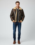 Men’s B-3 Shearling Leather Bomber Jacket – Real Flight Jacket