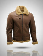 Arctic Expedition Leather Bomber Jacket – Shearling Pilot Coat