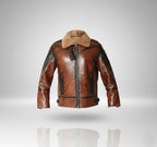 Men’s Two-Tone Leather Bomber Jacket – Tan & Black Flight Style