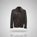 Men’s Leather Trench Coat – Mid-Length Winter Jacket