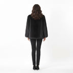 Black Ranch Mink Fur Wing Collar Jacket