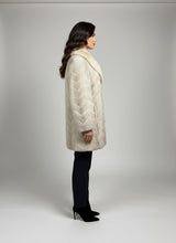 Load image into Gallery viewer, Women’s Natural Blue Fox Fur Chevron Coat
